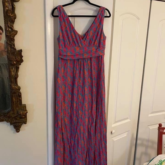 Lilly Pulitzer maxi dress in seahorse! Cutest print ever! Large - Picture 5 of 5